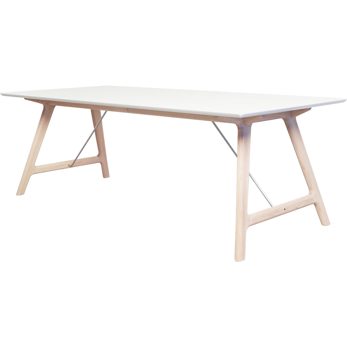 T7 Spisebord Utvidbart 95x220 cm, Hvit/White Pigmented Oak