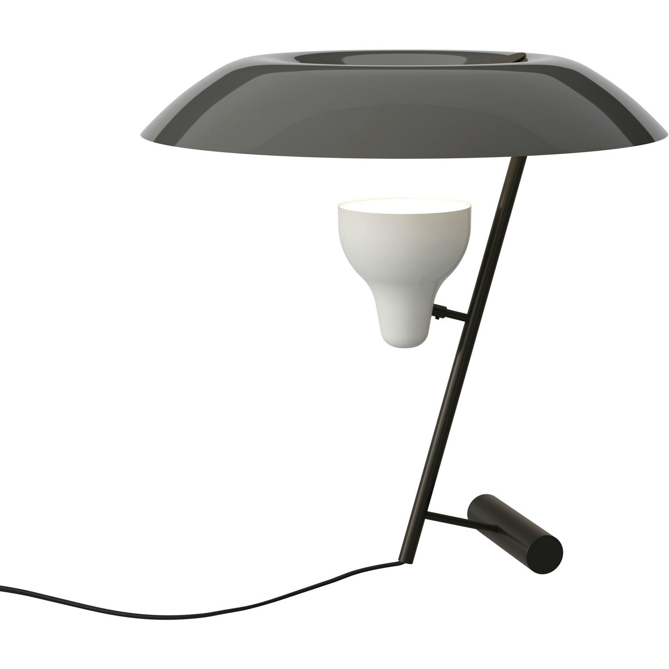 Model 548 Bordlampe, Mørkpolert Messing / Grå