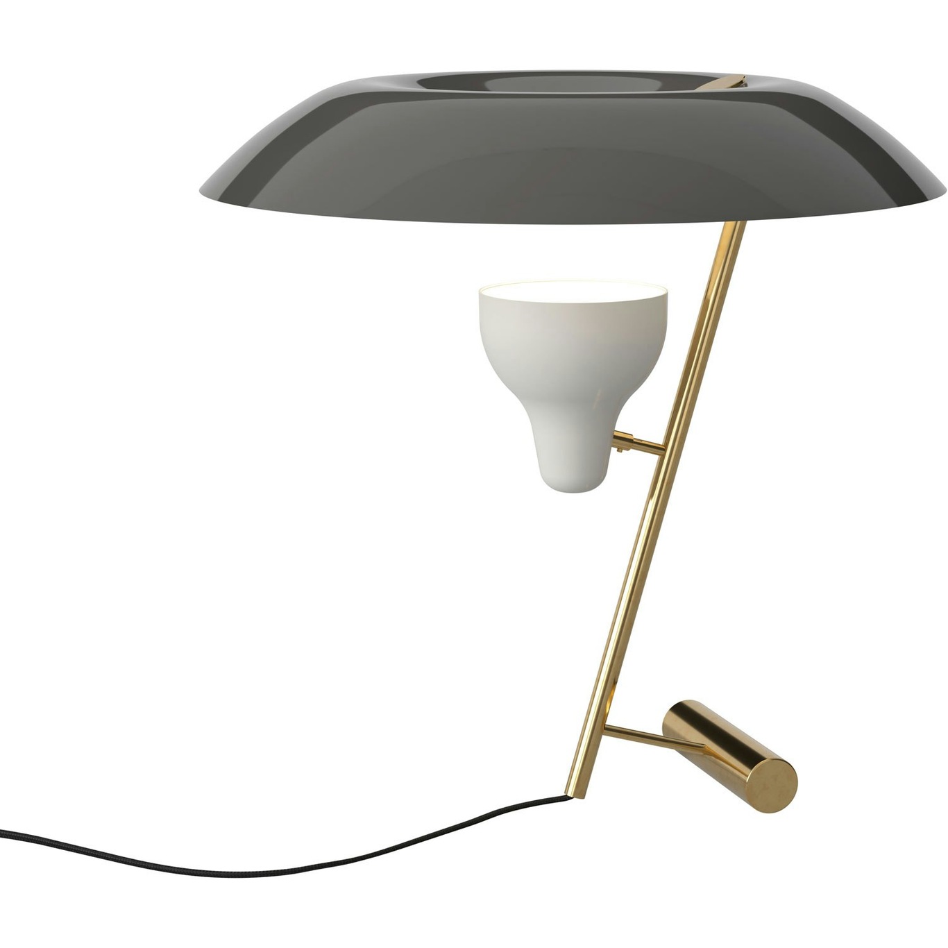 Model 548 Bordlampe, Polert Messing / Grå