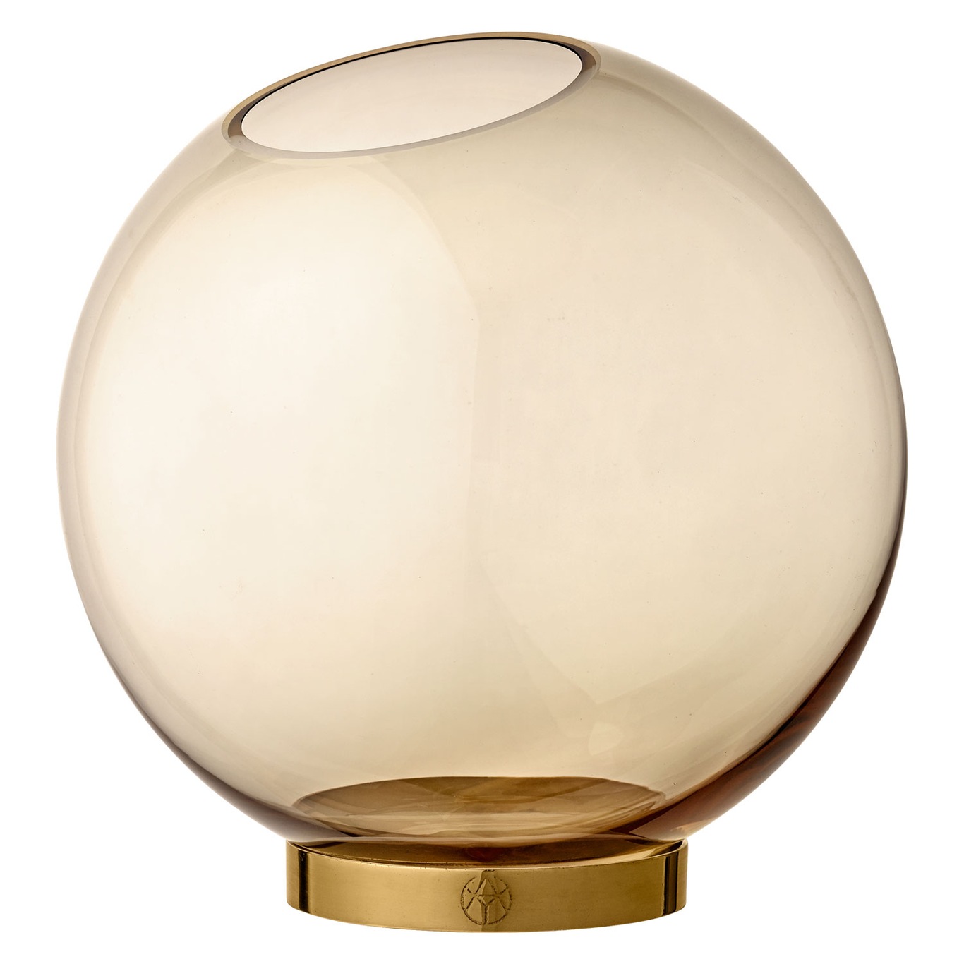 Globe Vase 21 cm, Amber/Messing