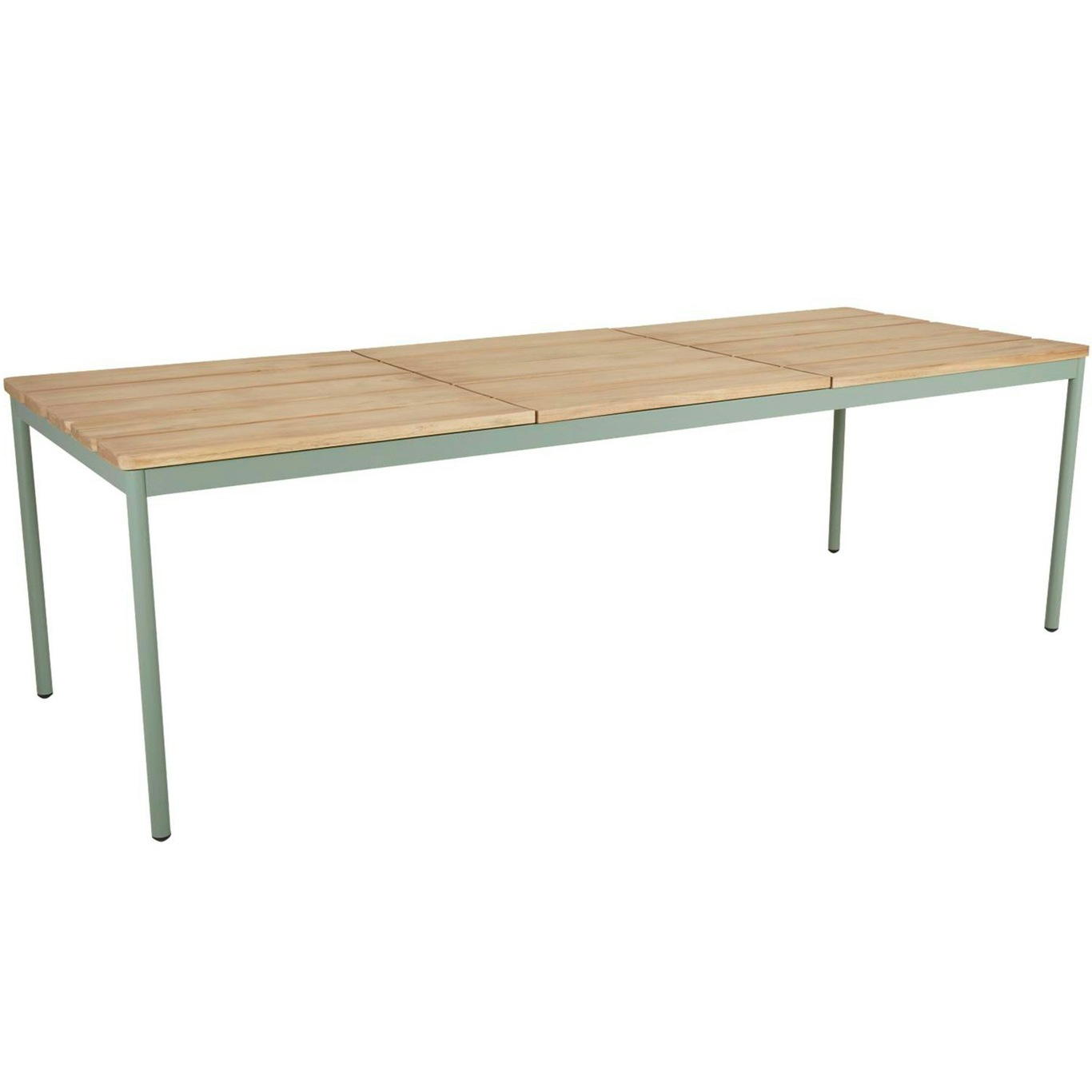 Nox Spisebord Aluminium/Teak 90x238 cm, Dusty Green