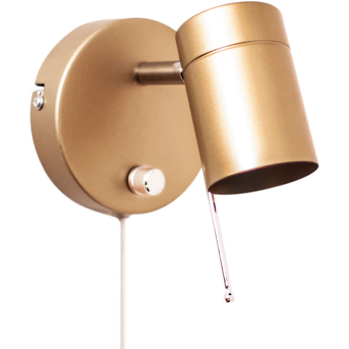 Correct Wall Lamp 1-Low, Gold Vegglampe, Gull Dimmebar, Laget av metall