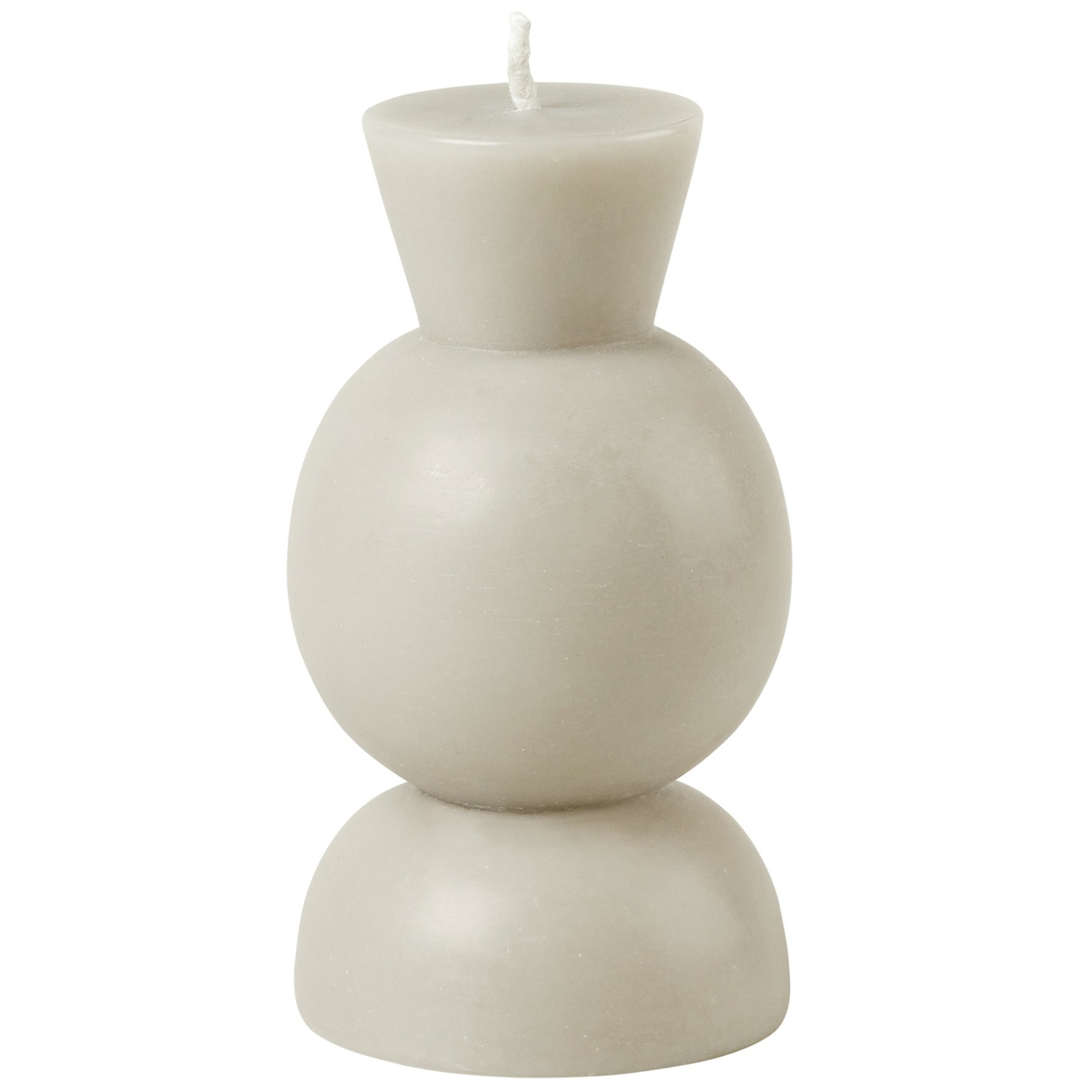 Cozy Candle Candleholder- White- S- 18H Stearinlys, S Light Stone Grey