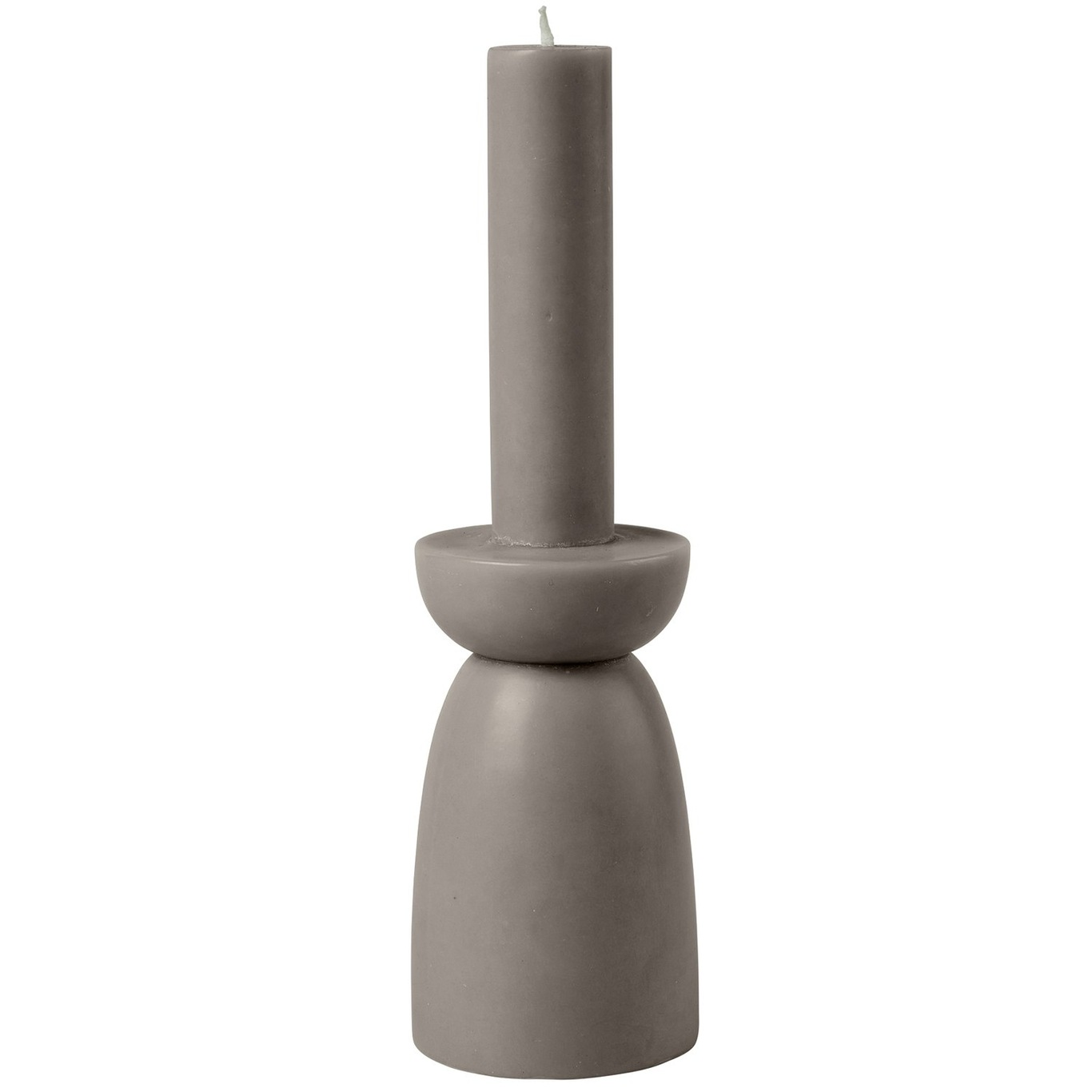 Cozy Candle Candleholder- White- S- 18H Stearinlys, L Dark Taupe