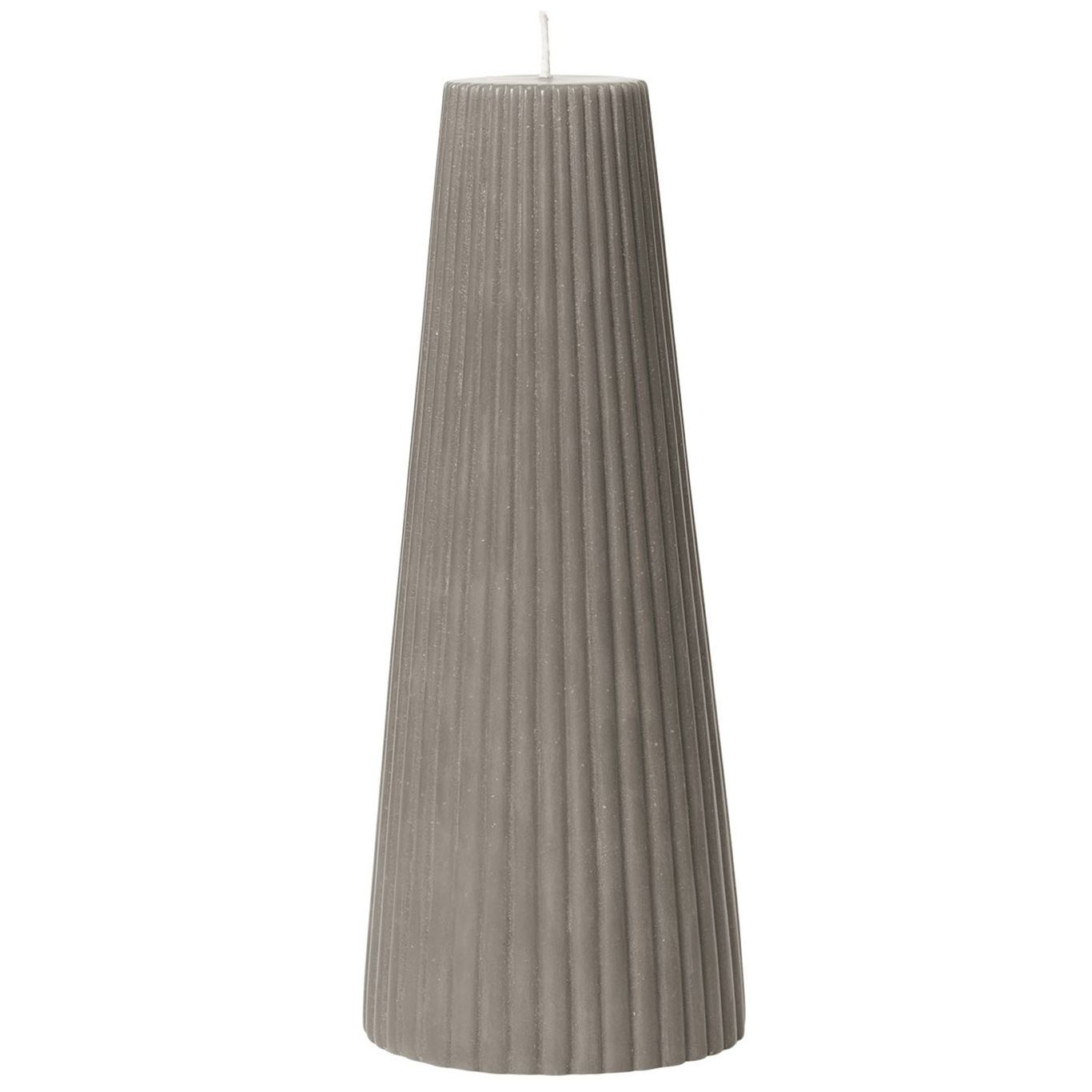 Grooved Trapez Stearinlys, Dark Taupe