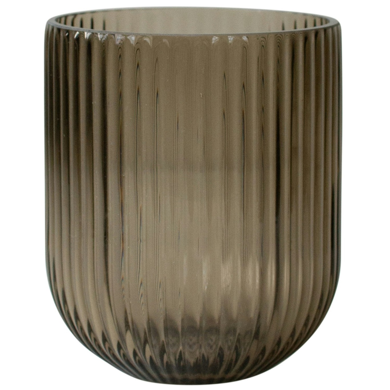 Simple Stripe Vase 14 cm, Brun