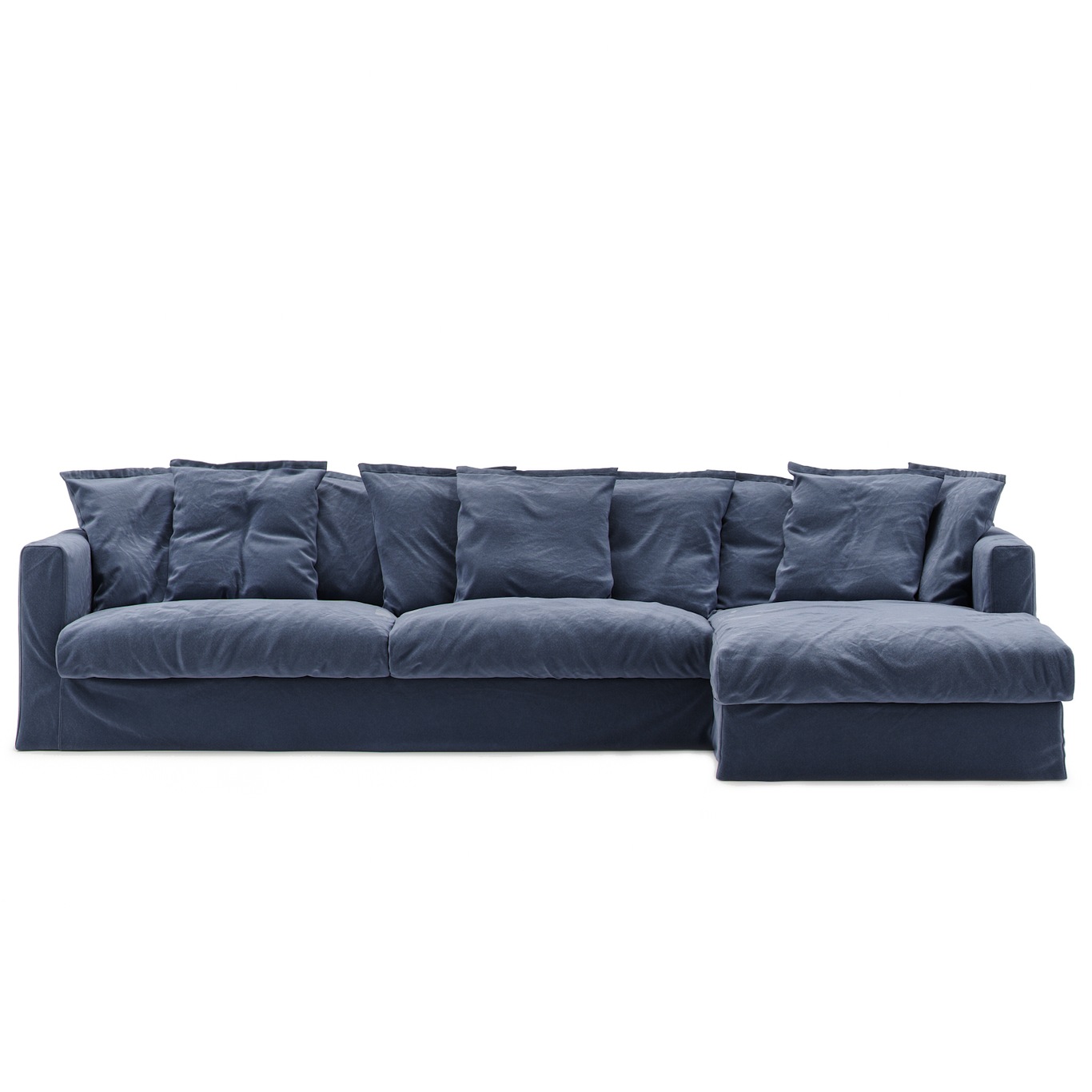 Le Grand Air Sofa 3-seters Bomull Divan Høyre, Mørkeblå