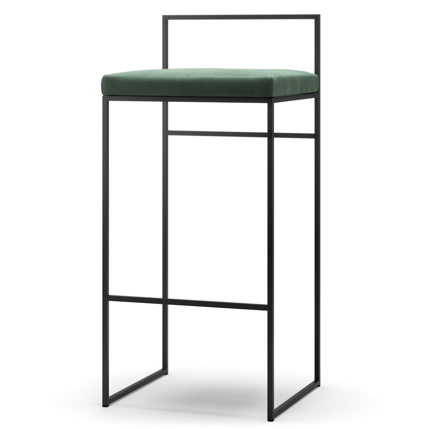 Barstol med Ryggstøtte 90 cm, Svart / Grønn Fløyel