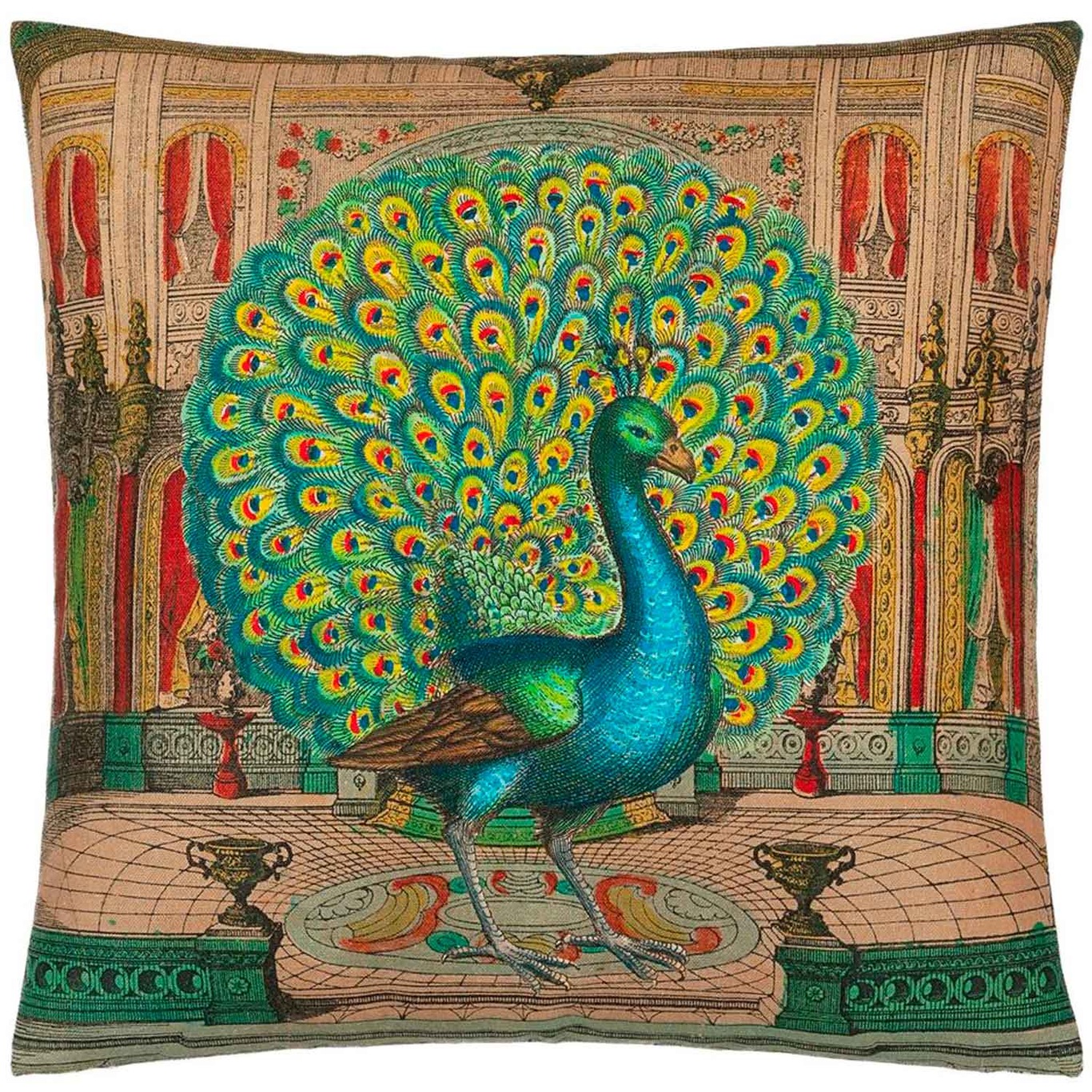 Peacock Pute 50x50 cm, Emerald