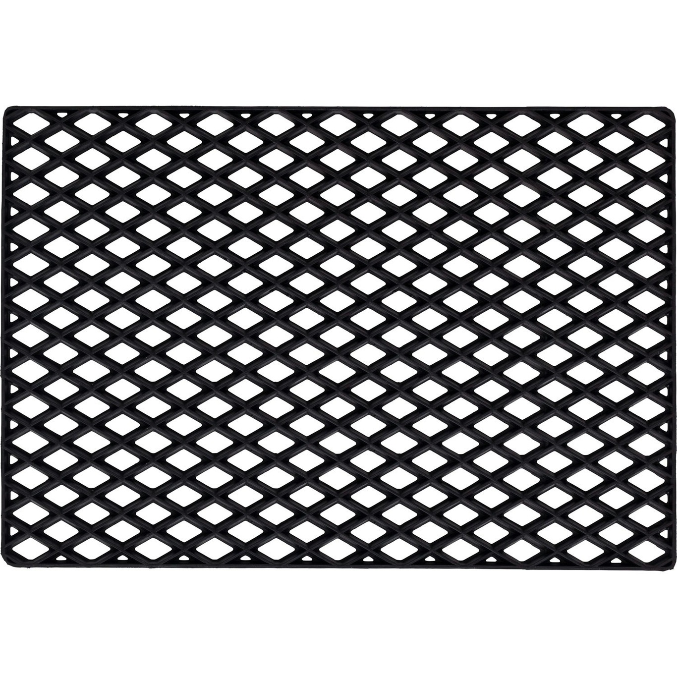 Black Grid Dørmatte, 45x75 cm