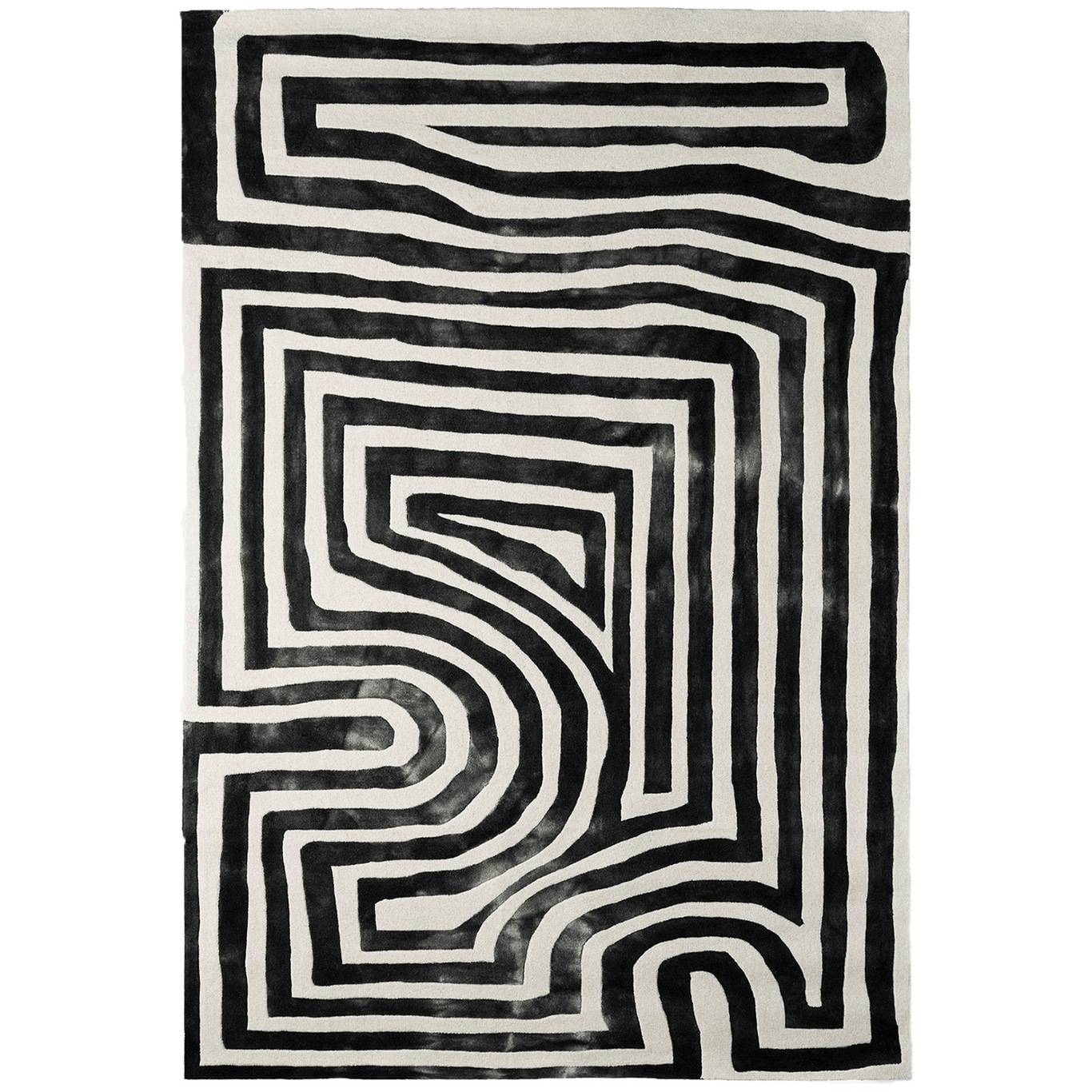 Psychadelic Labyrinth Ullteppe 200x300 cm, Charcoal