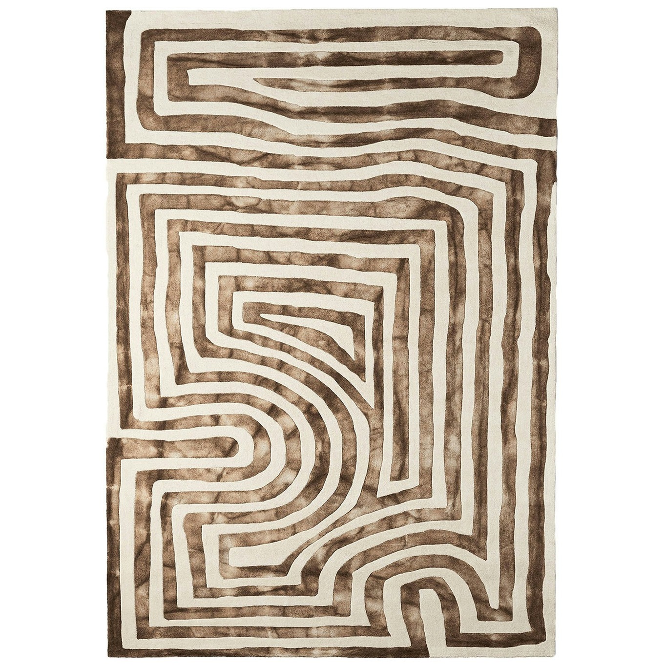 Psychadelic Labyrinth Ullteppe 200x300 cm, Beige