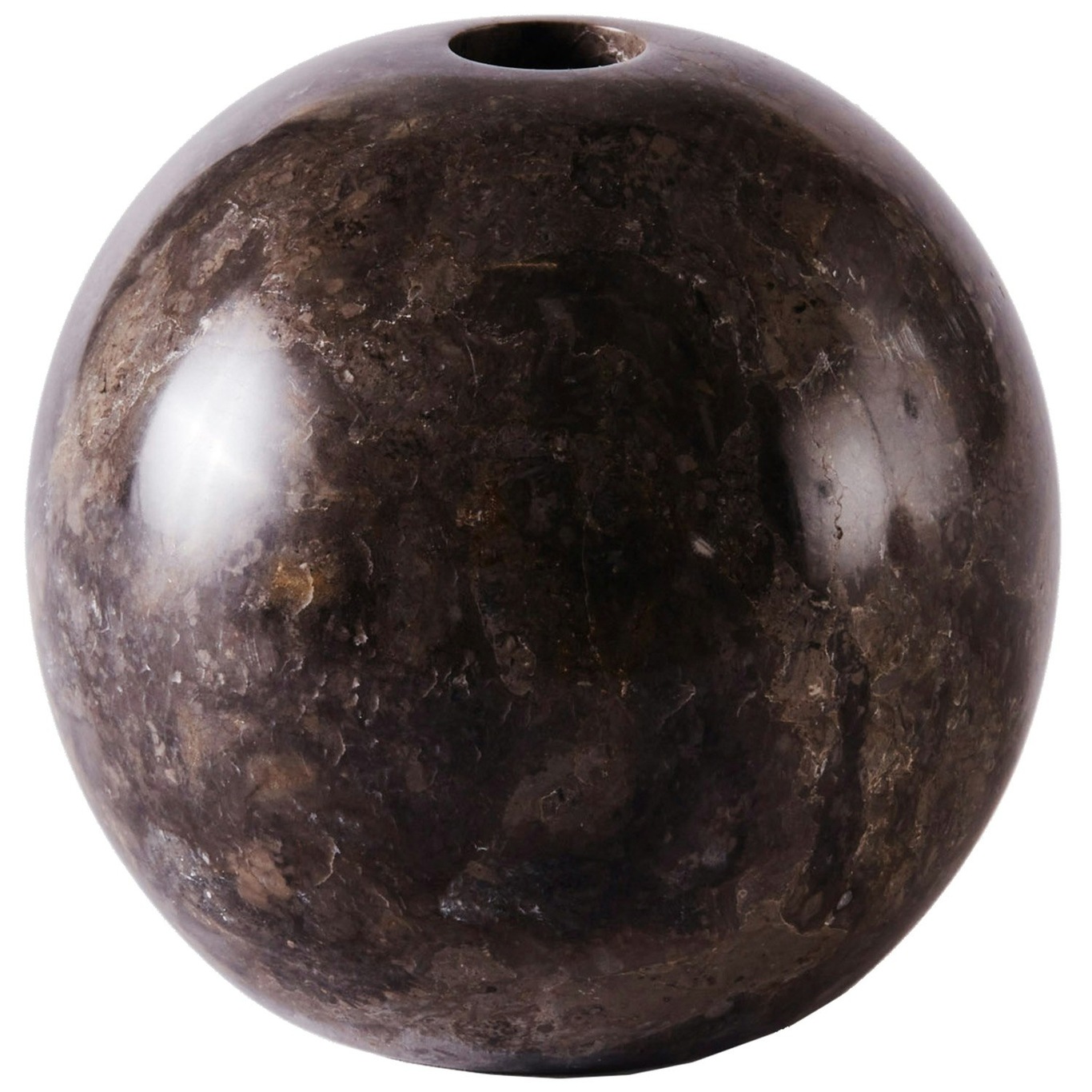 Sphere Lysestake Marmor Ø12 cm, Grå