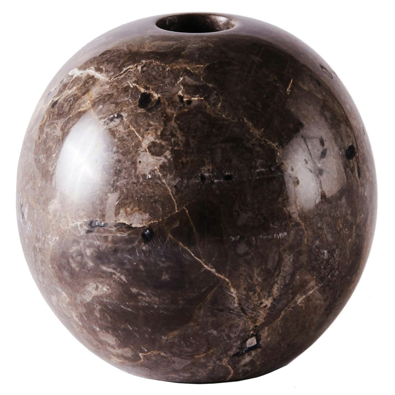 Sphere Lysestake Marmor Ø10 cm, Grå