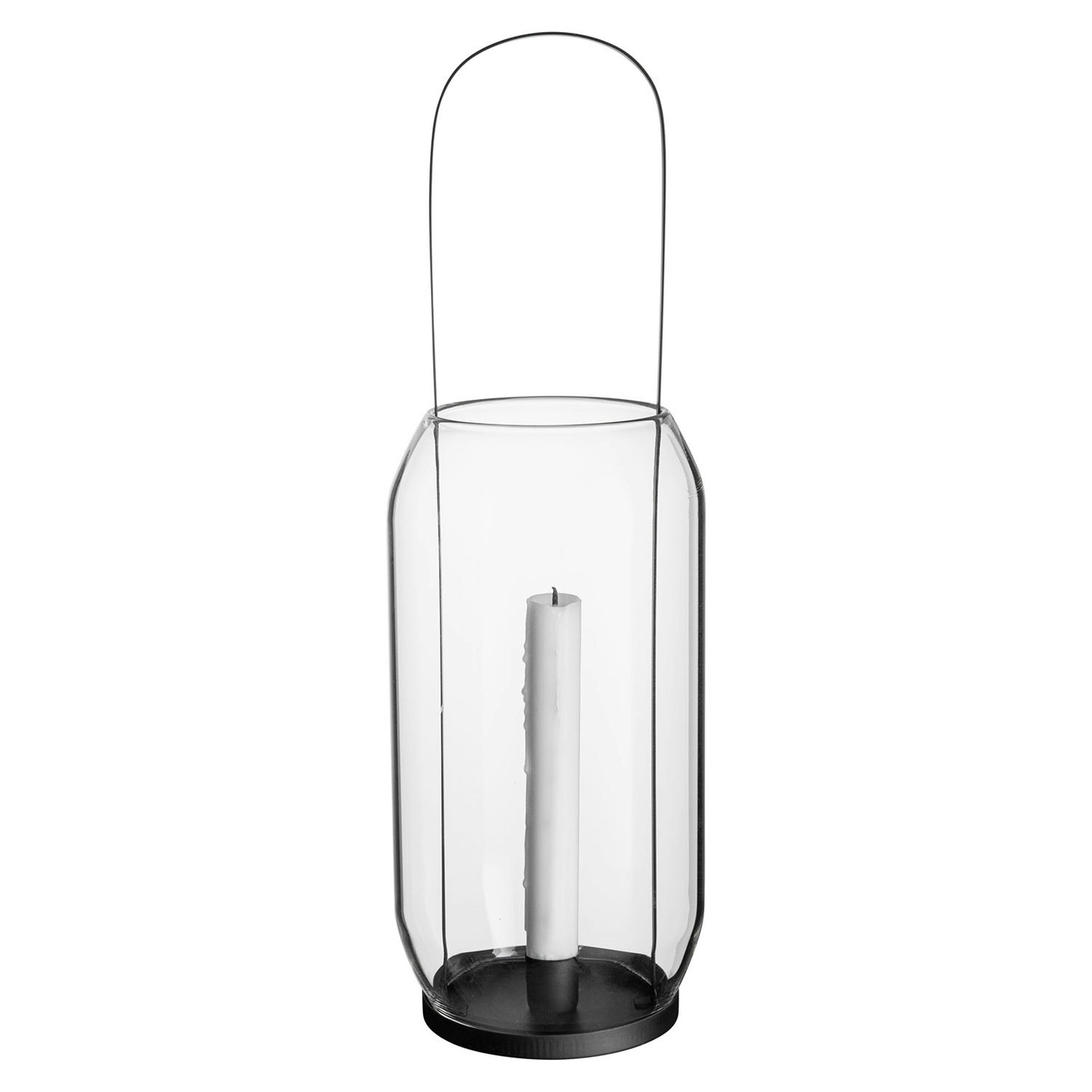Telysholder  Glass, 40 cm  Svart