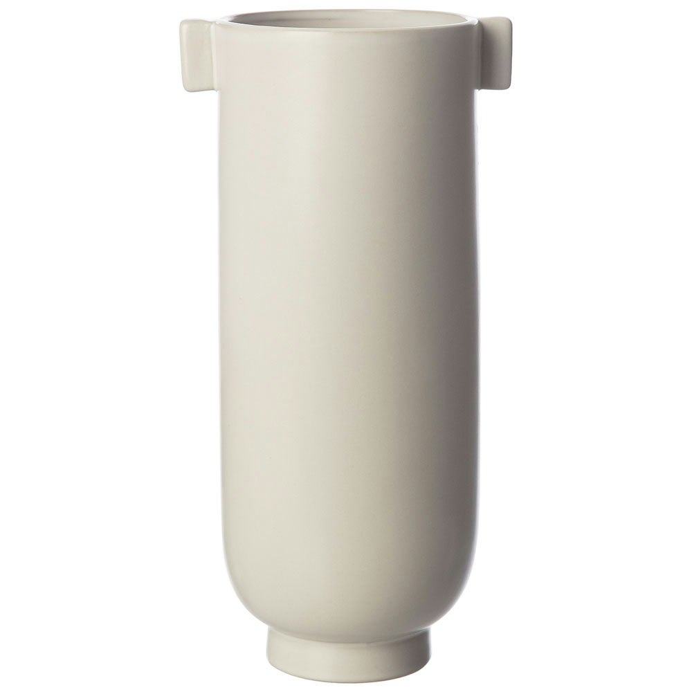 Vase med Ører Hvit Sand, 28x14.5 cm