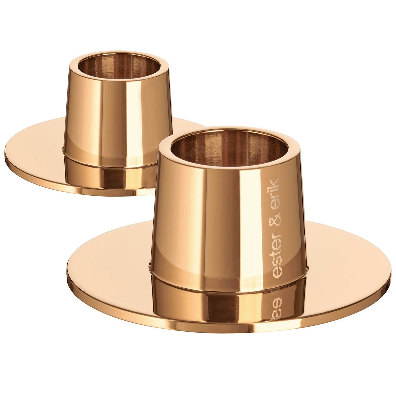 Candleholders Medium| Rose Gold| Shiny| 2Pcs Lysestake Rose Gold