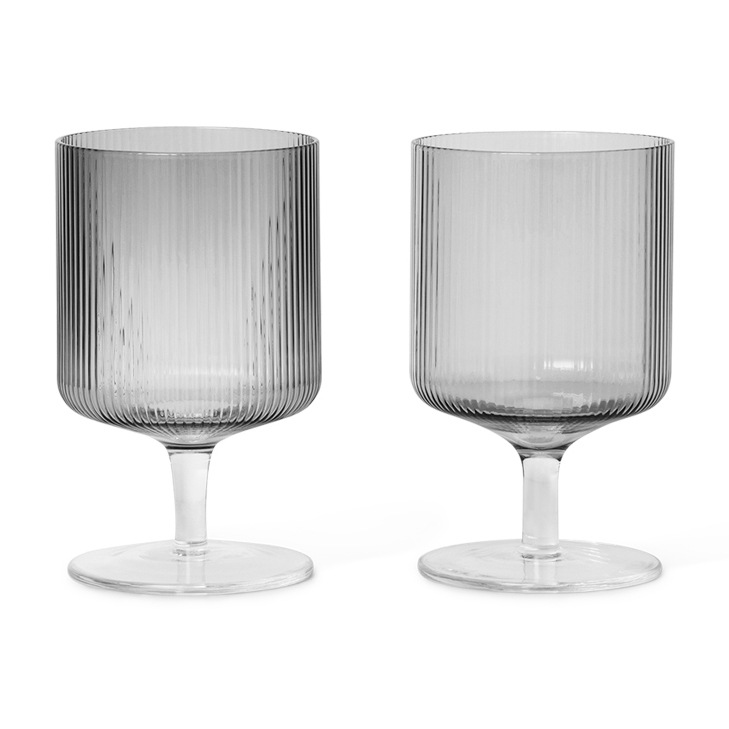 Ripple Wine Glass 2 pcs. Vinglass 2-pk Smoked Grey