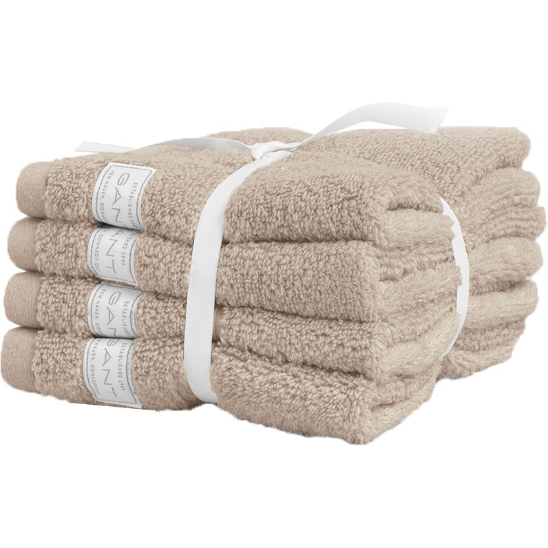 Premium Håndklær 30x30 cm 4-pk, Silver Sand
