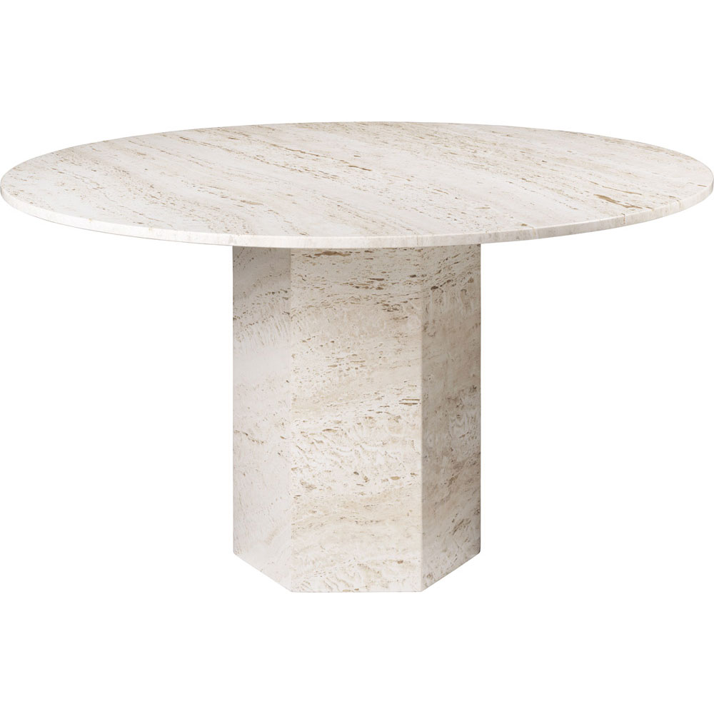Epic Spisebord Rund Ø 130 cm, White Travertine