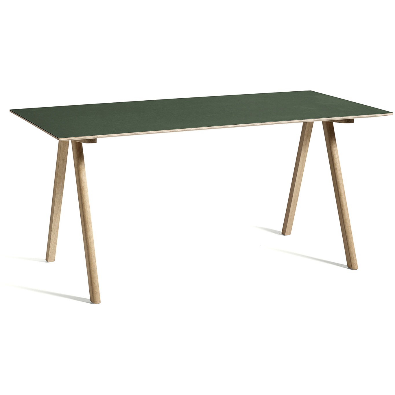 CPH 10 Skrivebord, Vannbasert Lakkert Eik / Grønn Linoleum