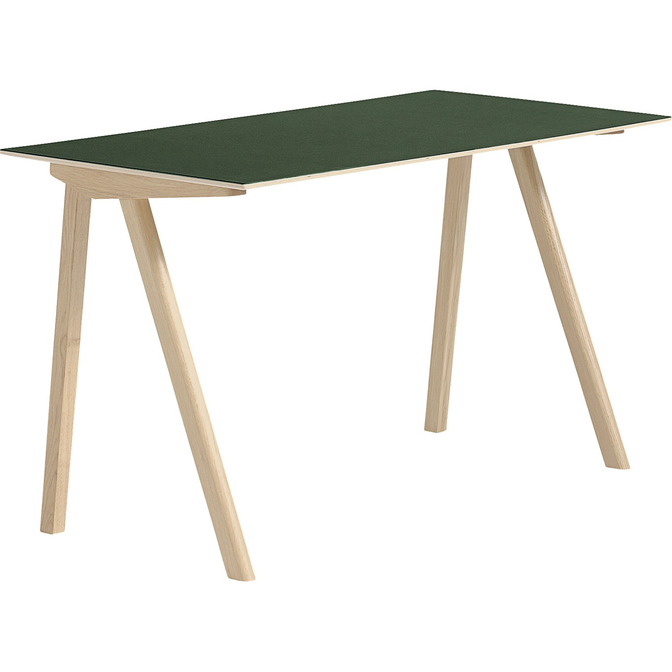 CPH 90 Skrivebord, Vannbasert Lakkert Eik/Grønn Linoleum