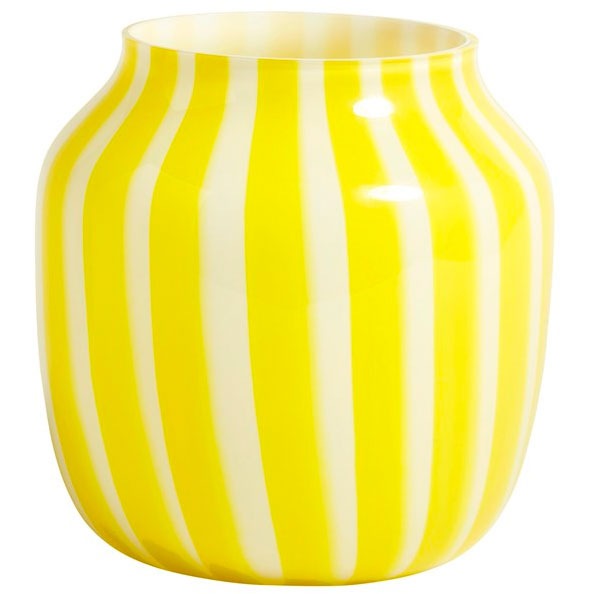 Juice Wide Vase, Gul/Hvit