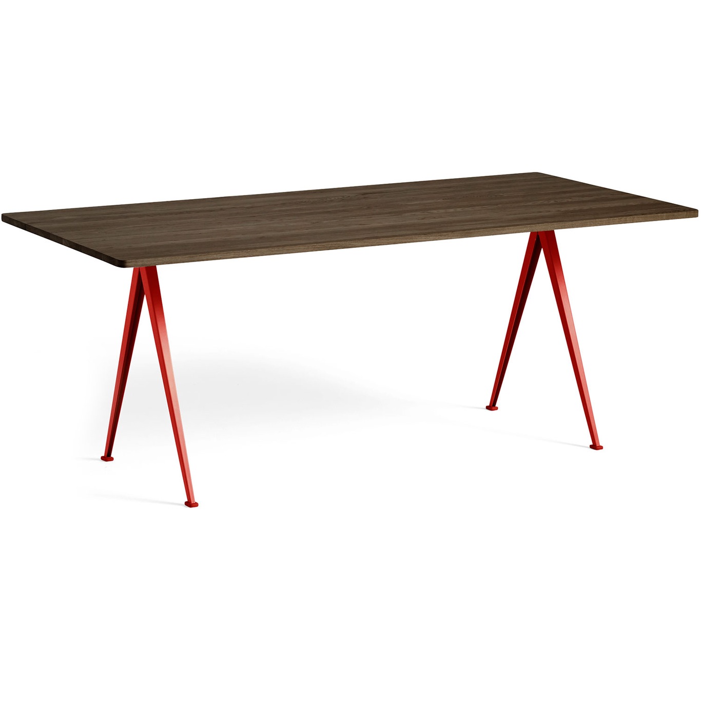 Pyramid 02 Spisebord 85x190 cm, Tomato Red / Mørkoljet Eik