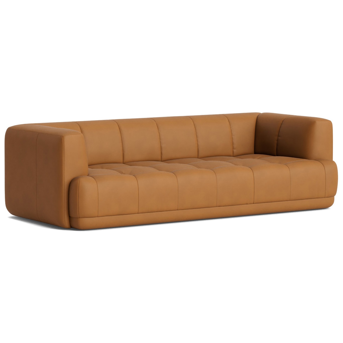 Quilton 3-Seter Sofa, Skinn Sense Cognac