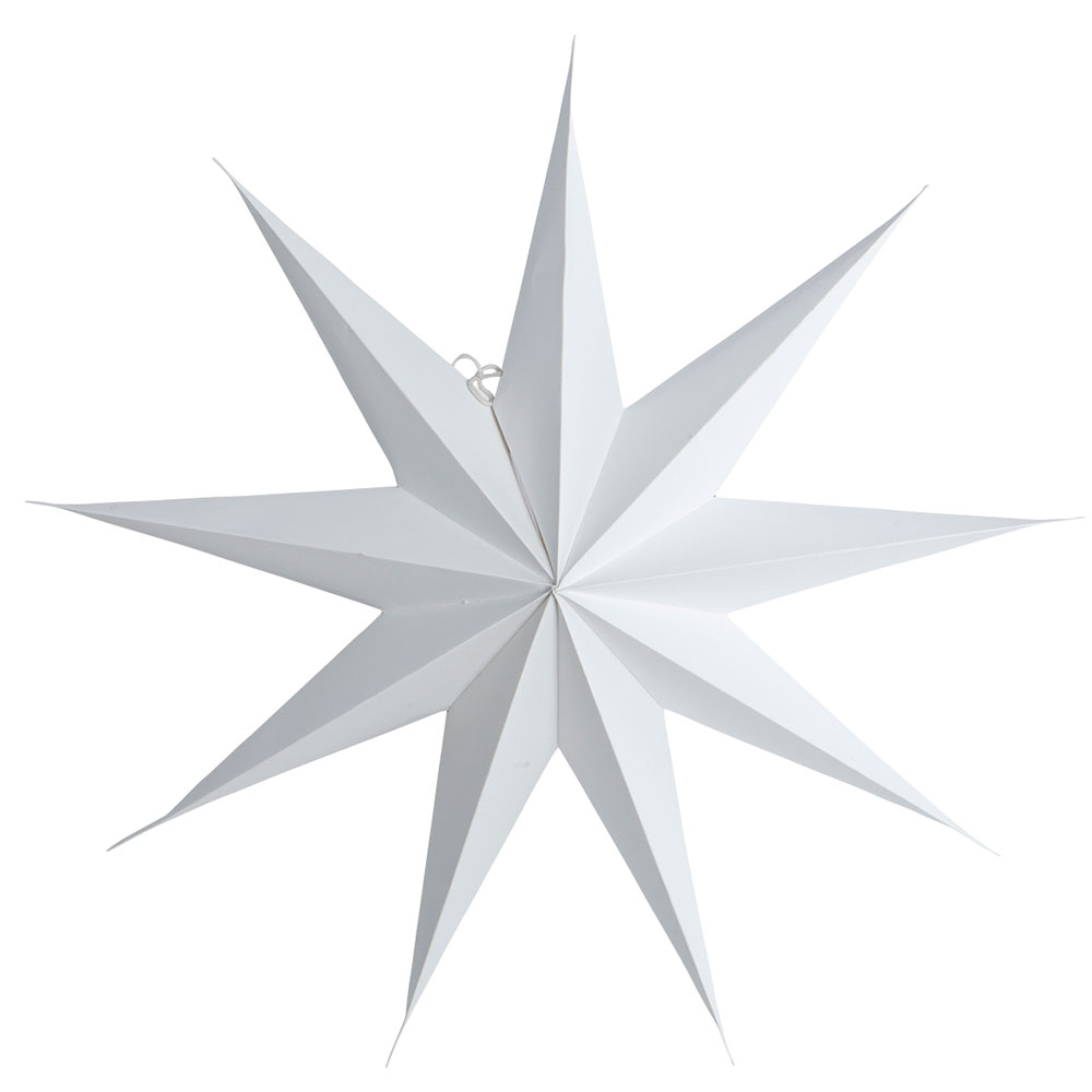 Star Papirstjerne 9 Spisser 60 cm, Hvit