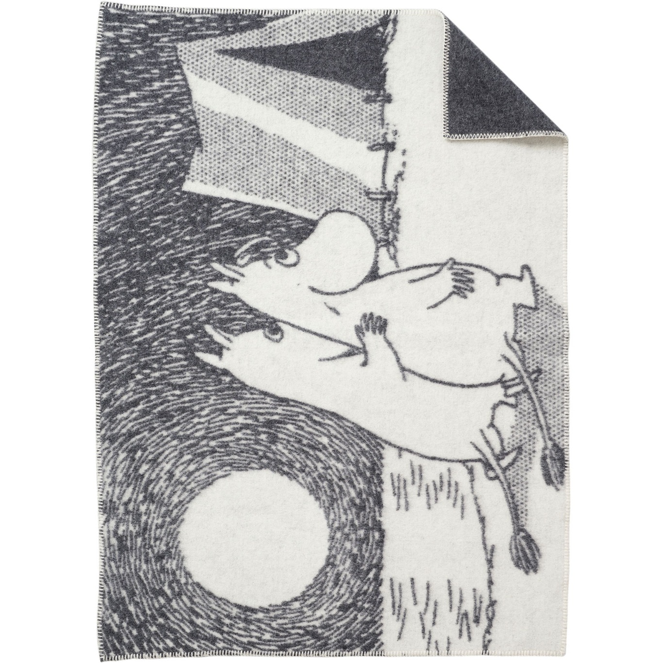 Moomin adventure Pledd 90x130 cm, Sort