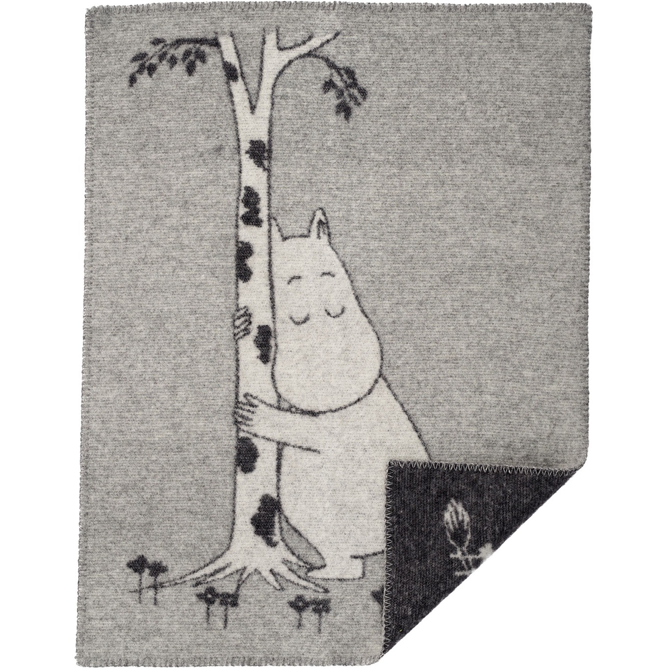 Moomin tree hug Pledd 65x90 cm, Grå