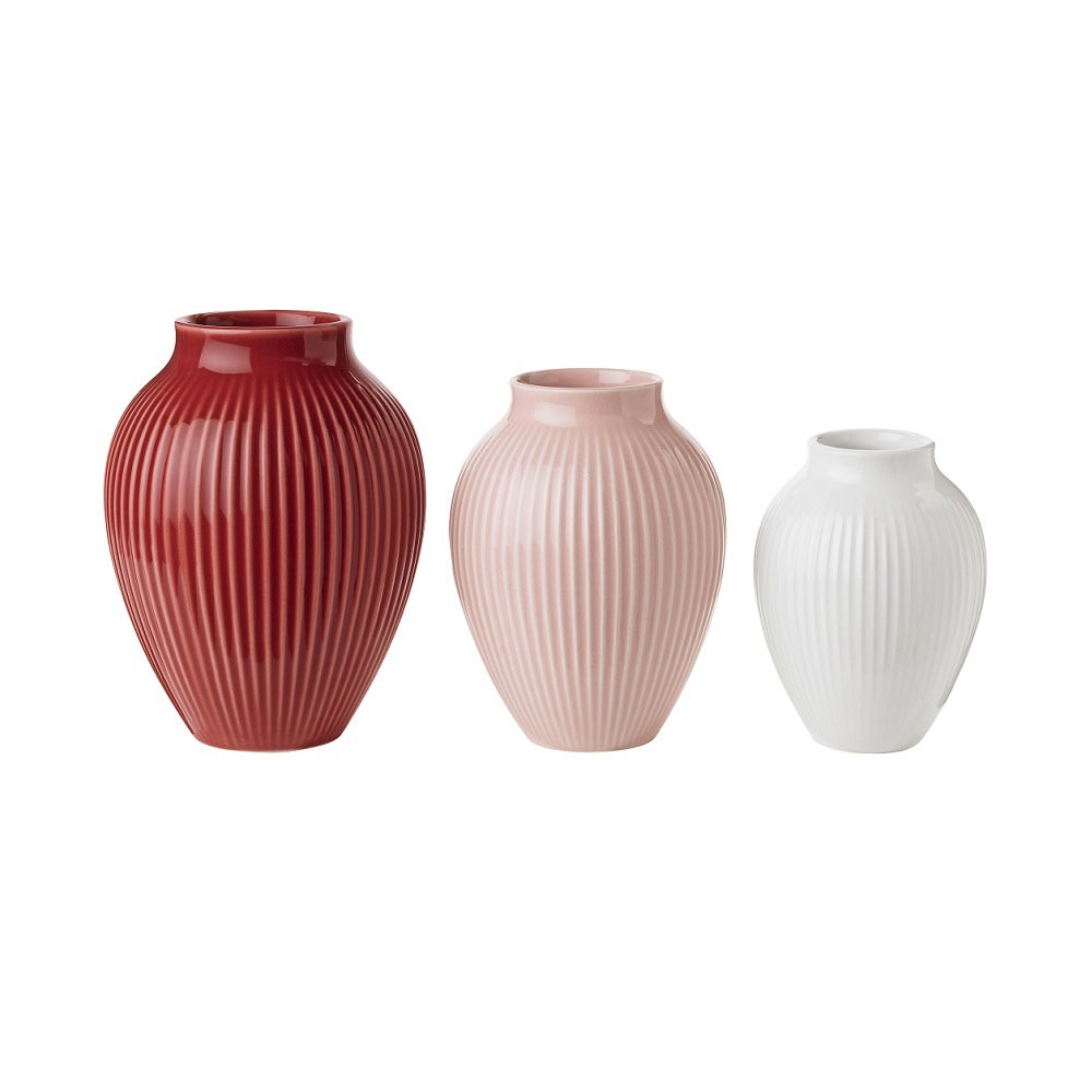 Vase Profilert 3-pk, Bordeaux / Rosa / Hvit