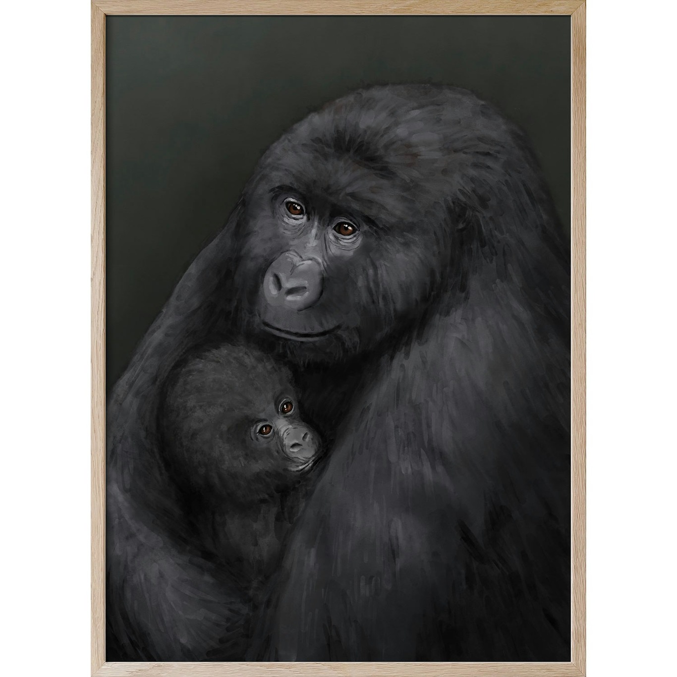 Mountain Gorilla Plakat, 50x70 cm
