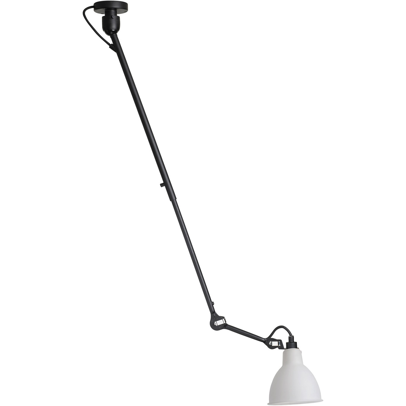 Lampe Gras N°302 Taklampe, Svart / Frostet Glass