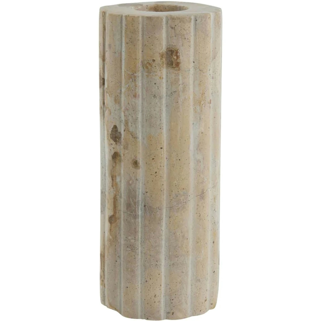 Eliana Candlestick 12.5X4.5 Cm. Marble Linen Lysestake Marmor Lin