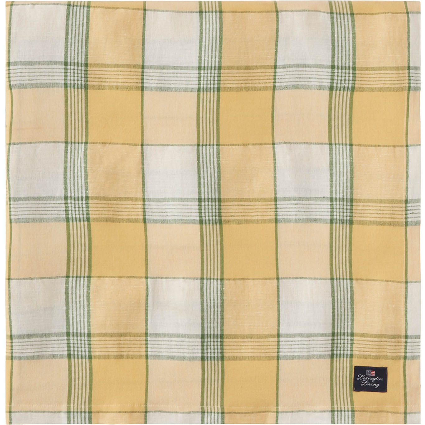 Easter Linen/Cotton Duk Gul/Hvit, 150x250 cm