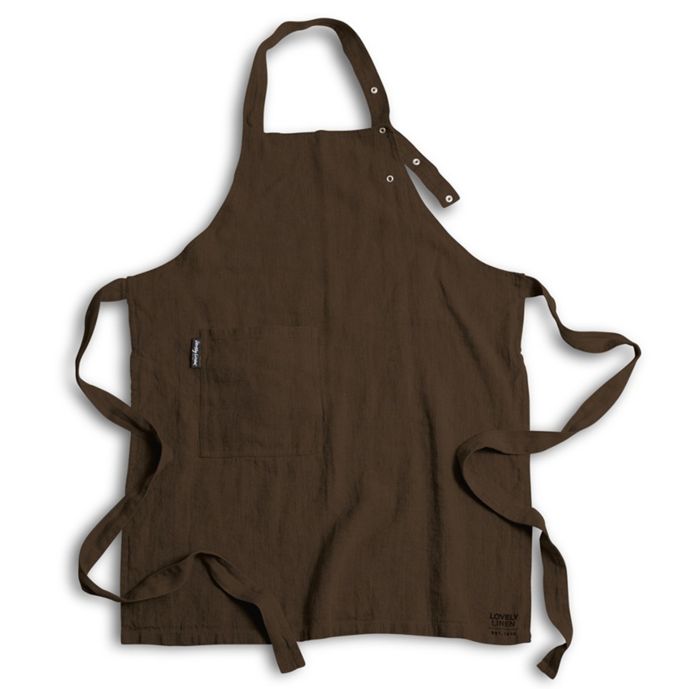 Lovely Button Apron Jeep Green Forkle Chocolate