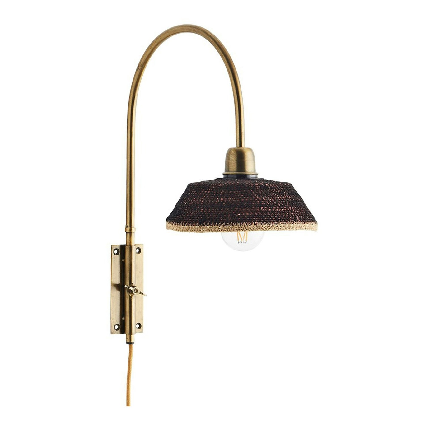 Vegglampe Antique Brass/Svart, 46 cm