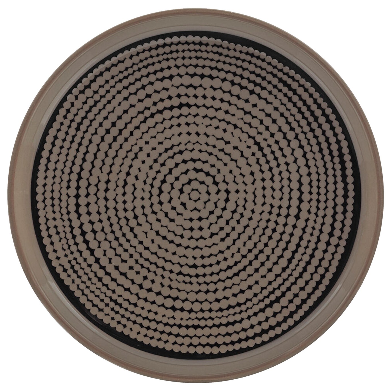 Oiva/Siirtolapuutarha Tallerken, Laget av brunt stentøy med et velkjent, småprikkete mønster 13,5 cm, Svart/Terra