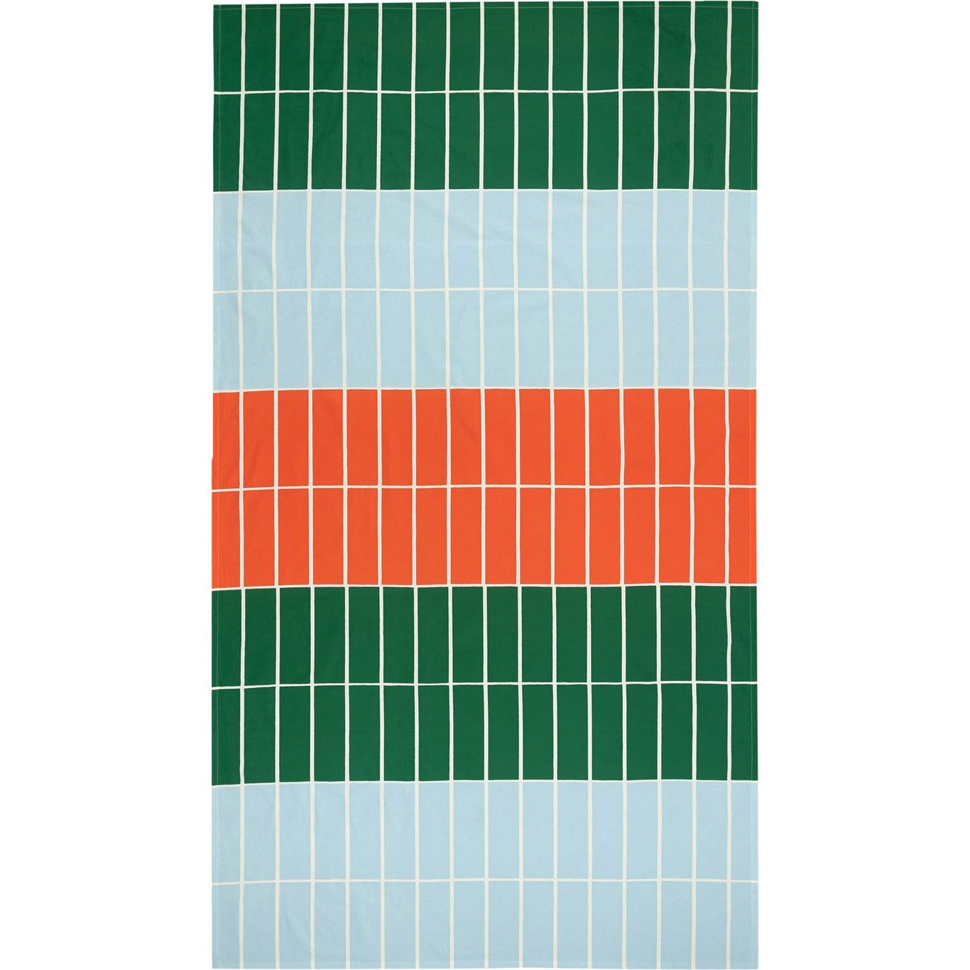 Tiiliskivi Duk 135x245 cm, Oransje / Lyseblå / Grønn