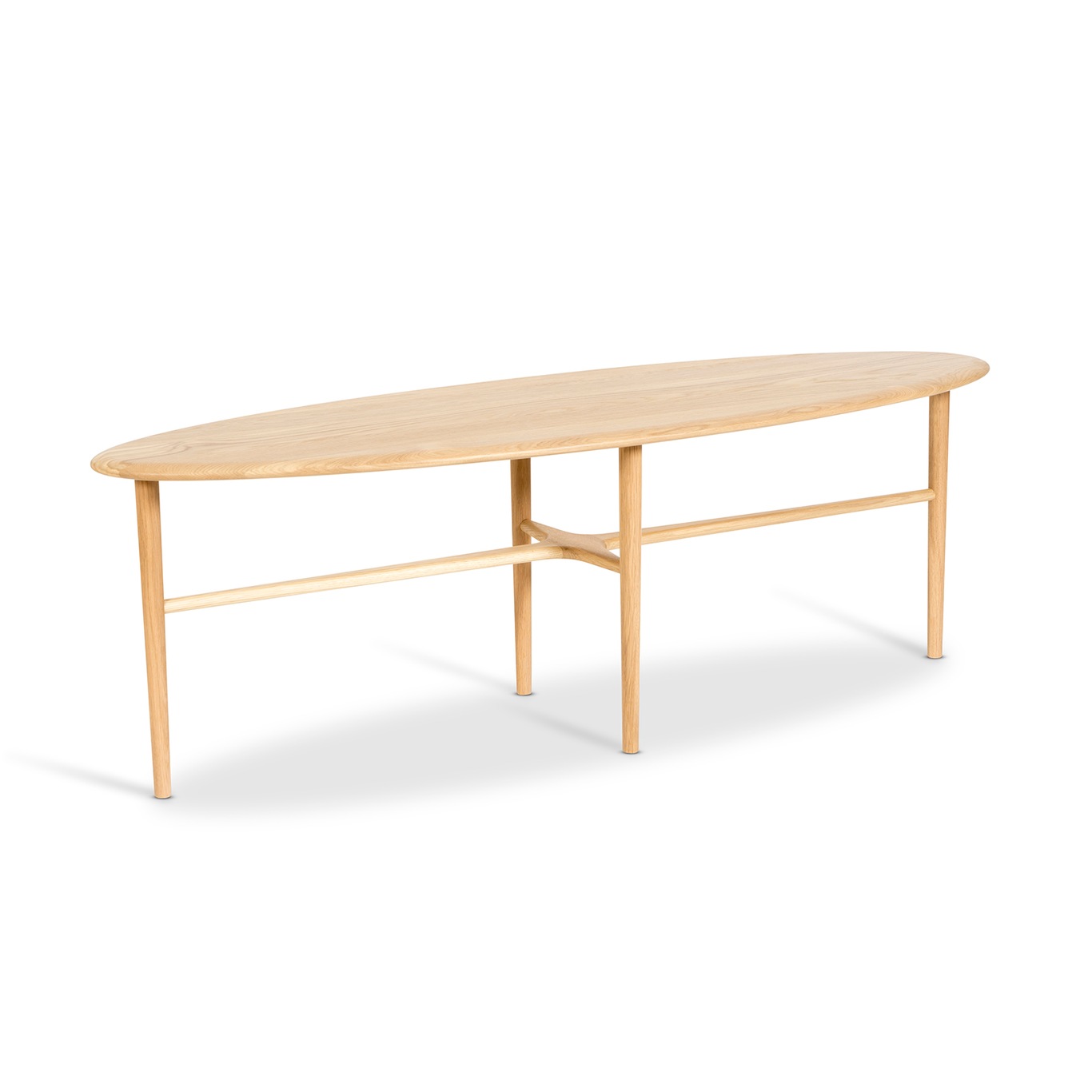 Crest Oval Coffee Table 150x50 cm, Clear Oak