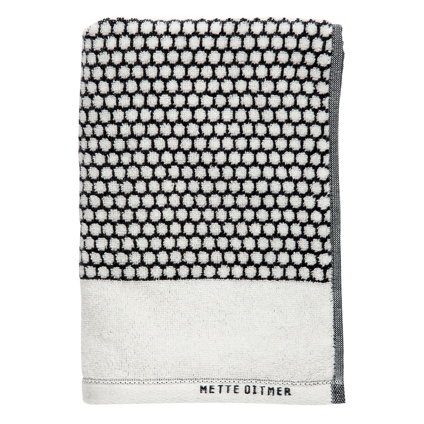 Grid Badehåndkle 70x140 cm, Sort/Off-White