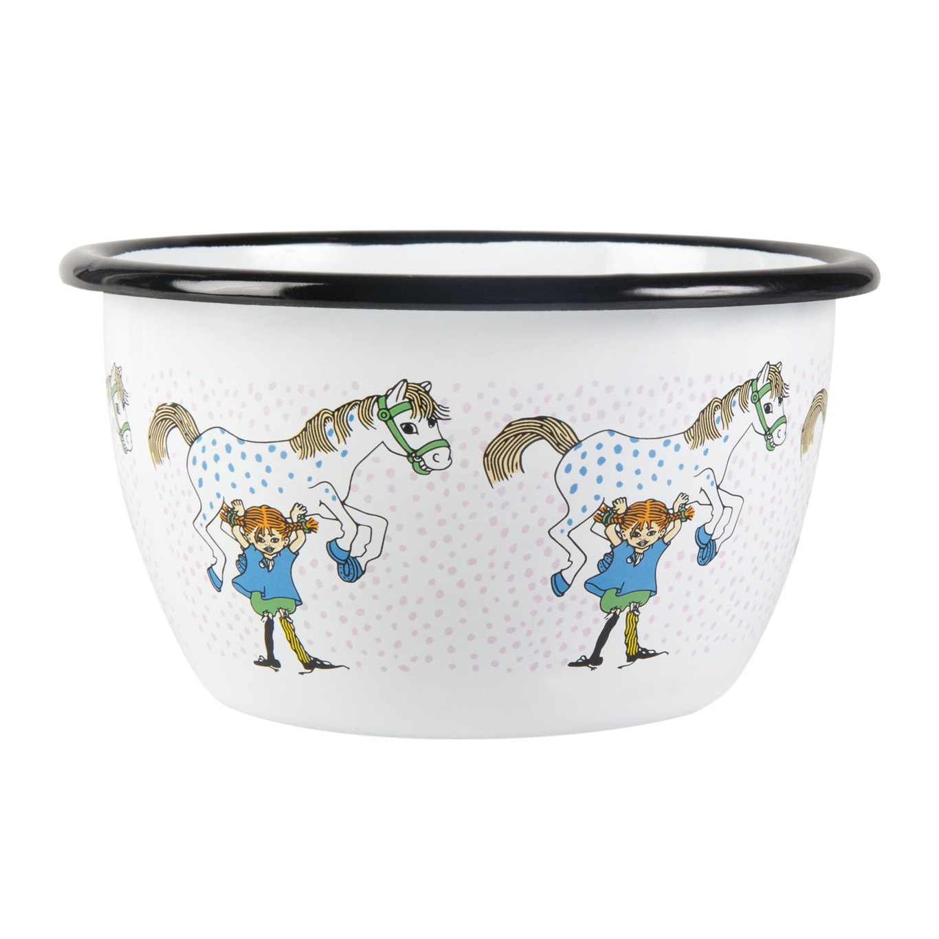 Pippi And The Horse Enamel Bowl, 60 cl
