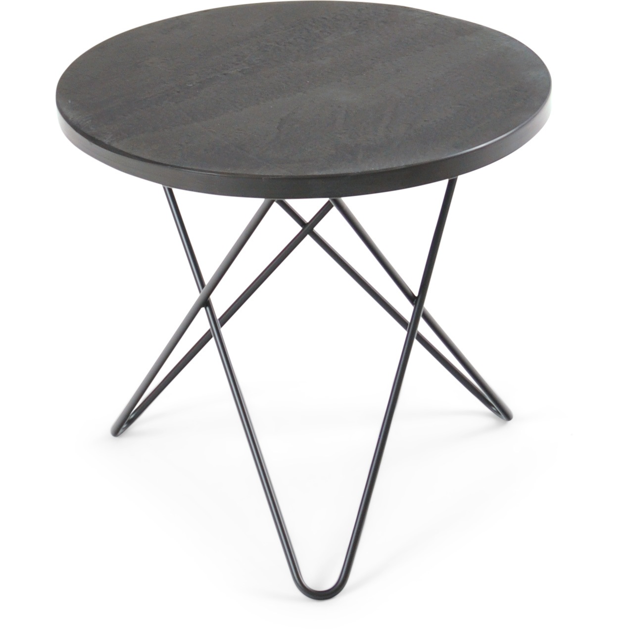 Mini O Table Sidebord Ø40 cm, Sort/Rustikk Skifer