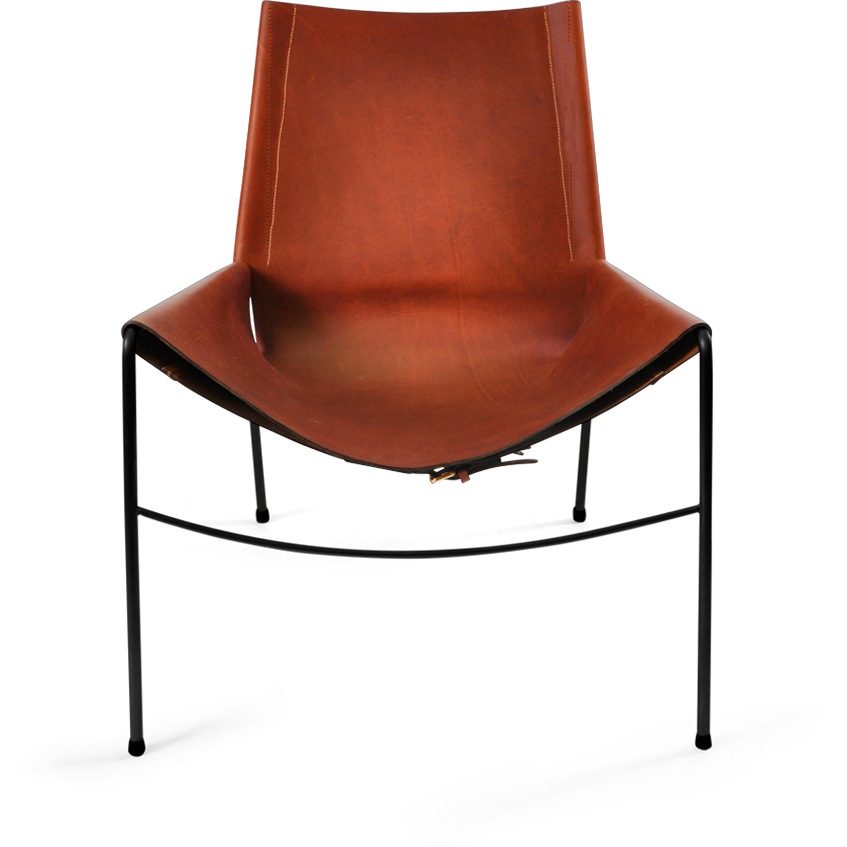November Chair Sort Ramme, Skinn/Cognac