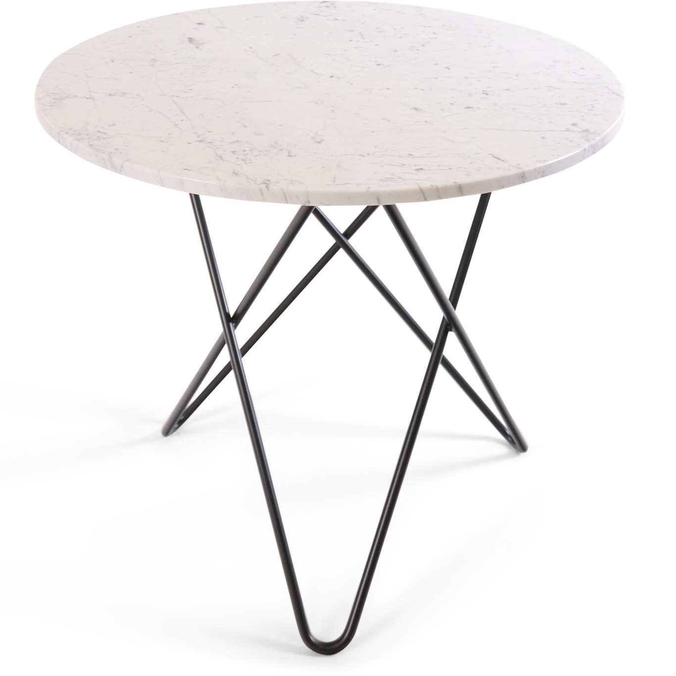 O Dining Table Spisebord Ø100 cm, Sort/Hvit Marmor
