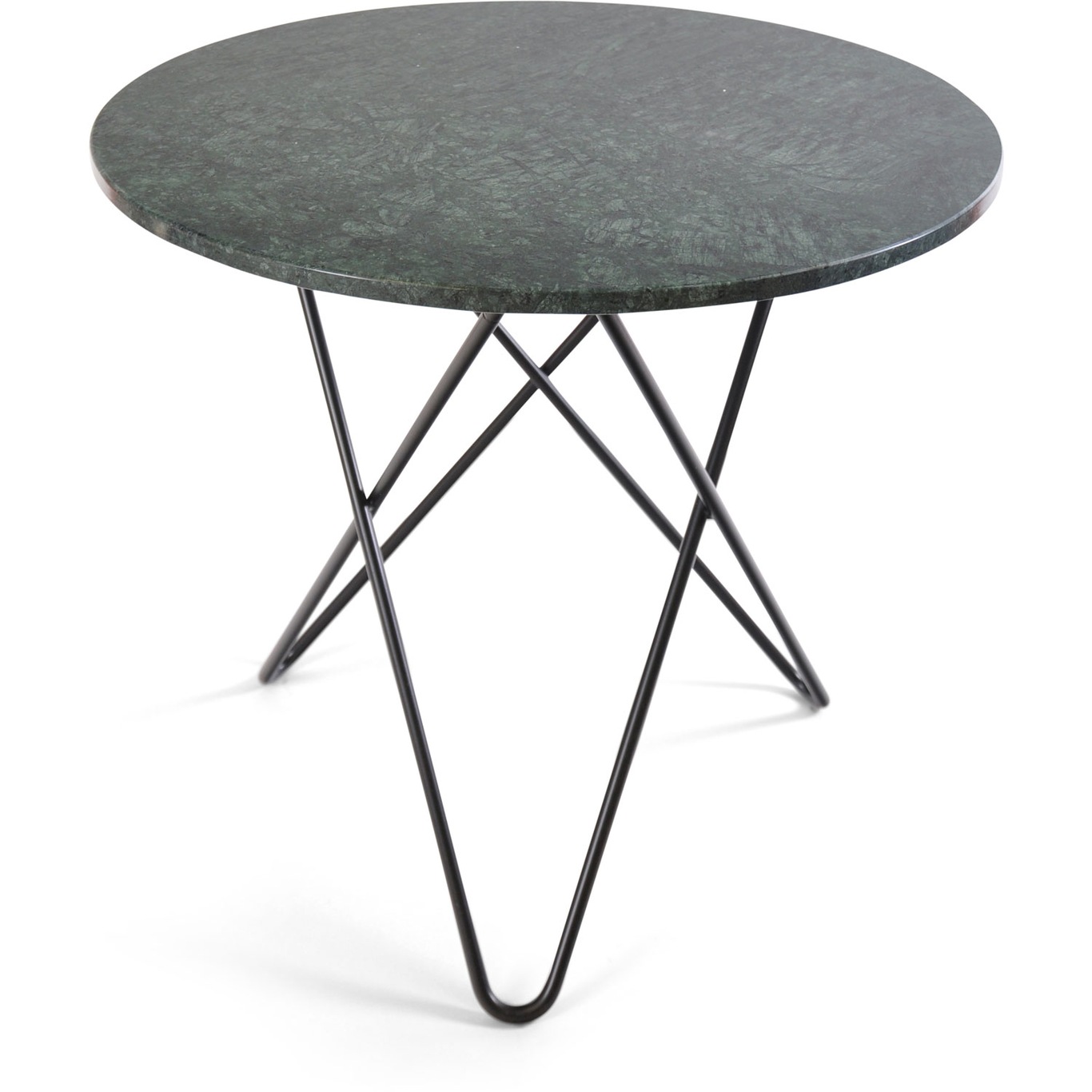 O Dining Table Spisebord Ø100 cm, Sort/Grønn Marmor