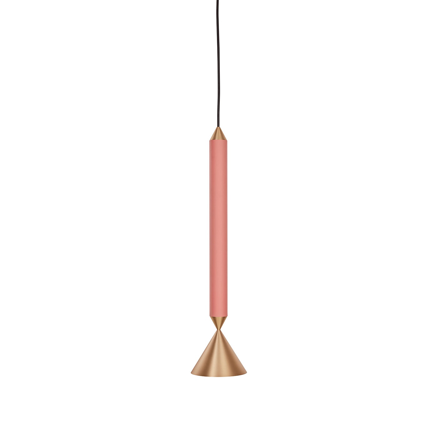 Apollo 39 Pendel, Coral Pink / Brushed Brass