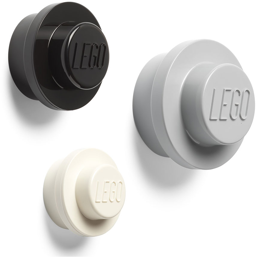 LEGO® Veggkroker Medium Stone Grey, 3-pk
